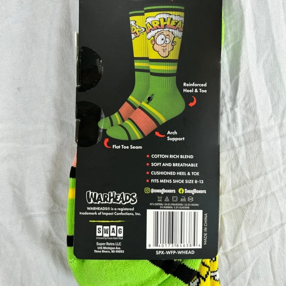 SWAG Warheads Performance Crew Socks Mens One Size SPX-WFP-WHEAD NEW
